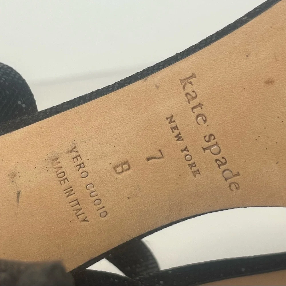 Kate Spade Black Sequin Ankle Strap‎ Pumps SZ 7
